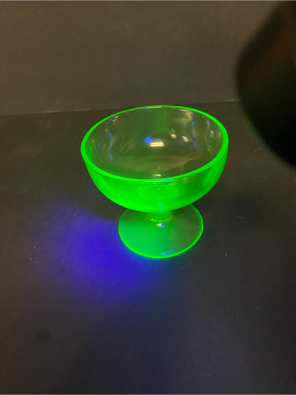 Uranium Green Glass Dessert Dish